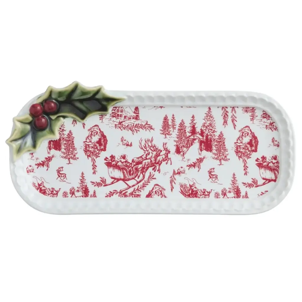 Toile Everything Plate Holly Red 4x9in