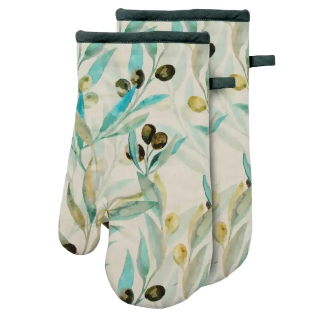 Olive Oven Mitt Set 2pc