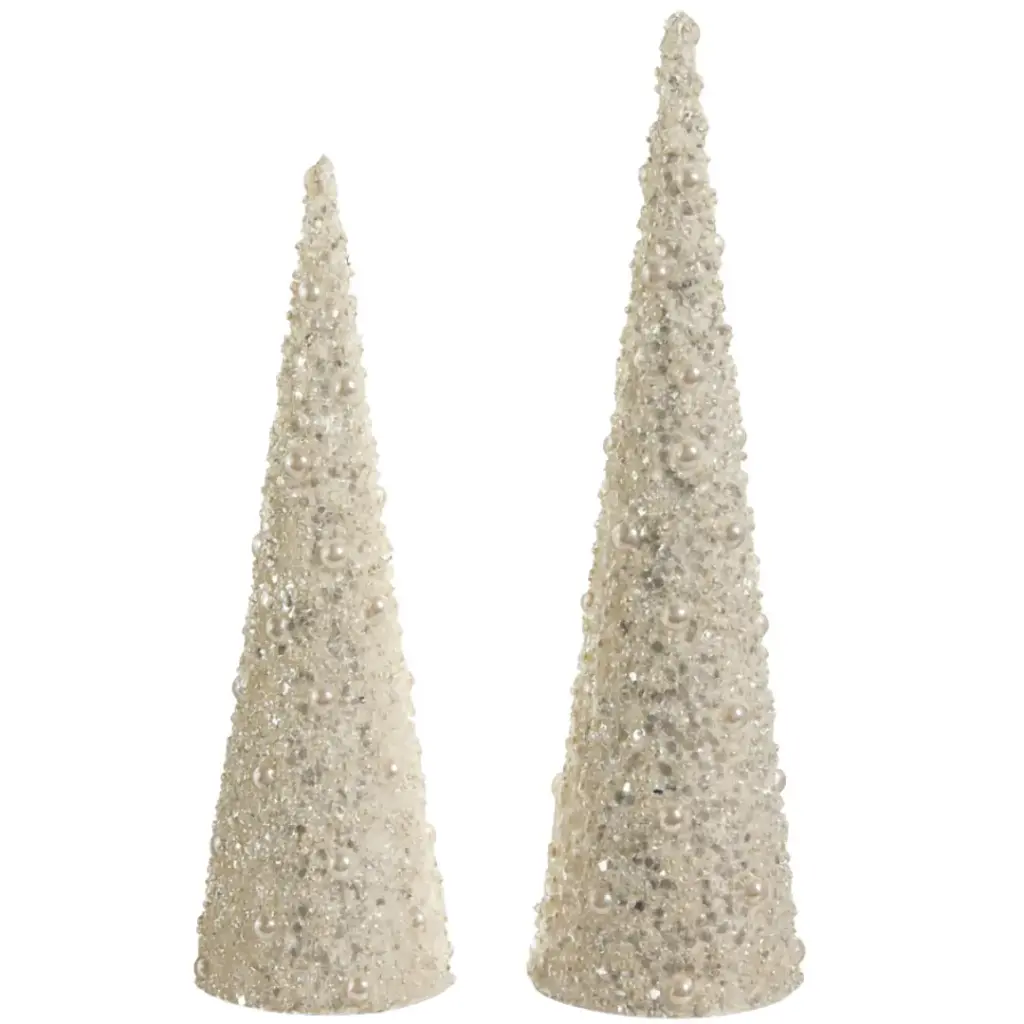 Pearl Embellished Cone Tree 17in