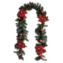 Natural Flocked Garland Red 7ft