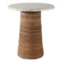 Capiz Top Woven Base Accent Table 