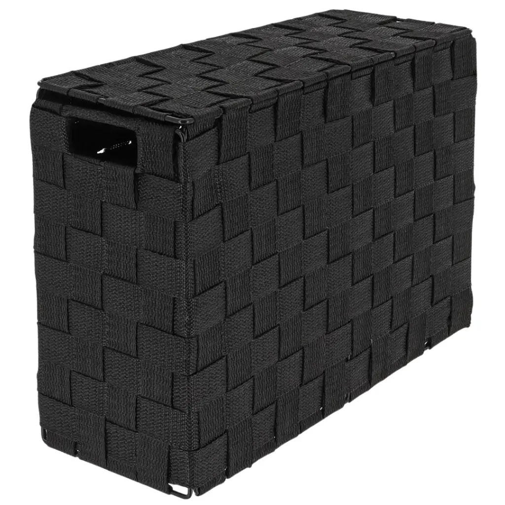 Braided Toilet Paper Reserve Black 10x14in