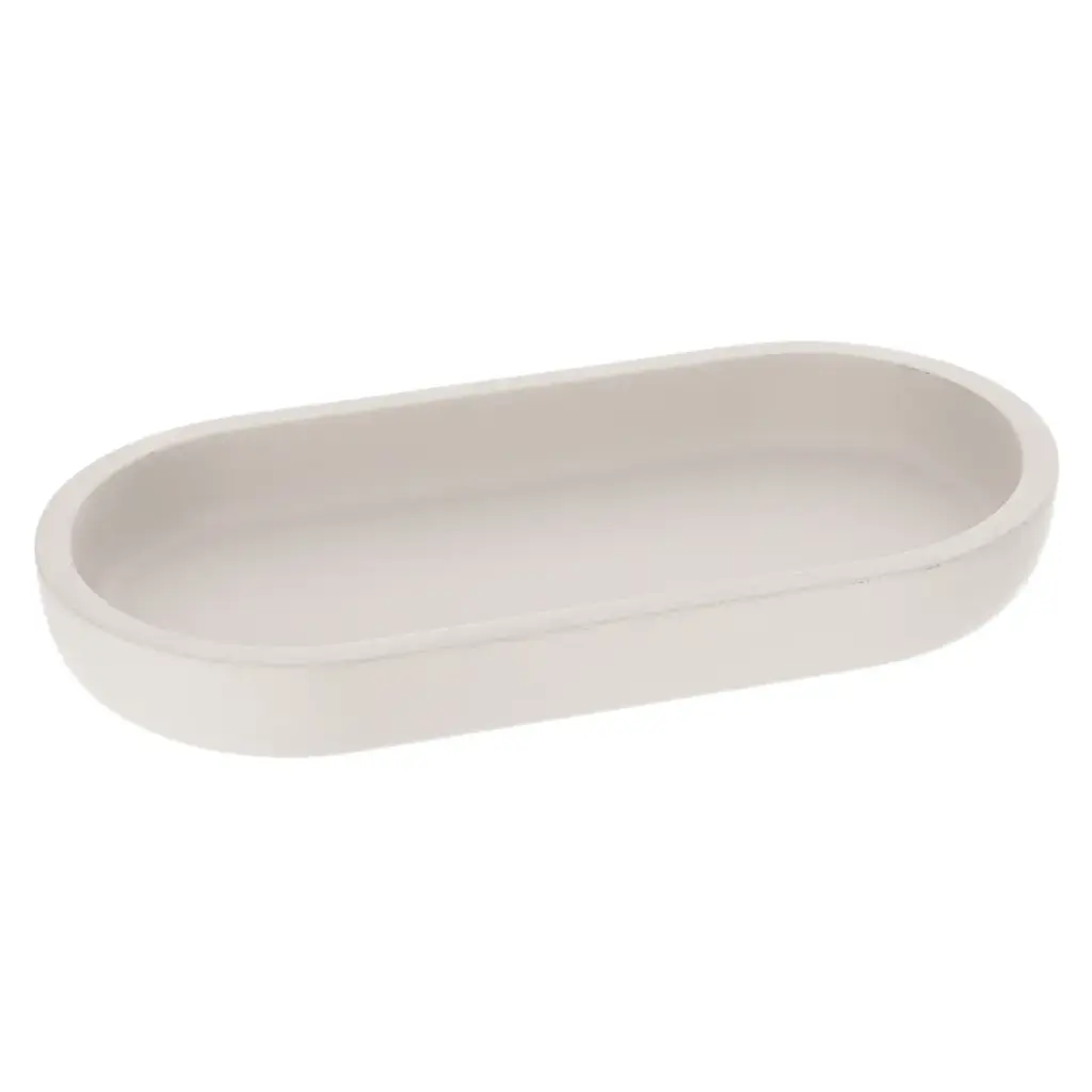 Sleek Oval Tray Ivory