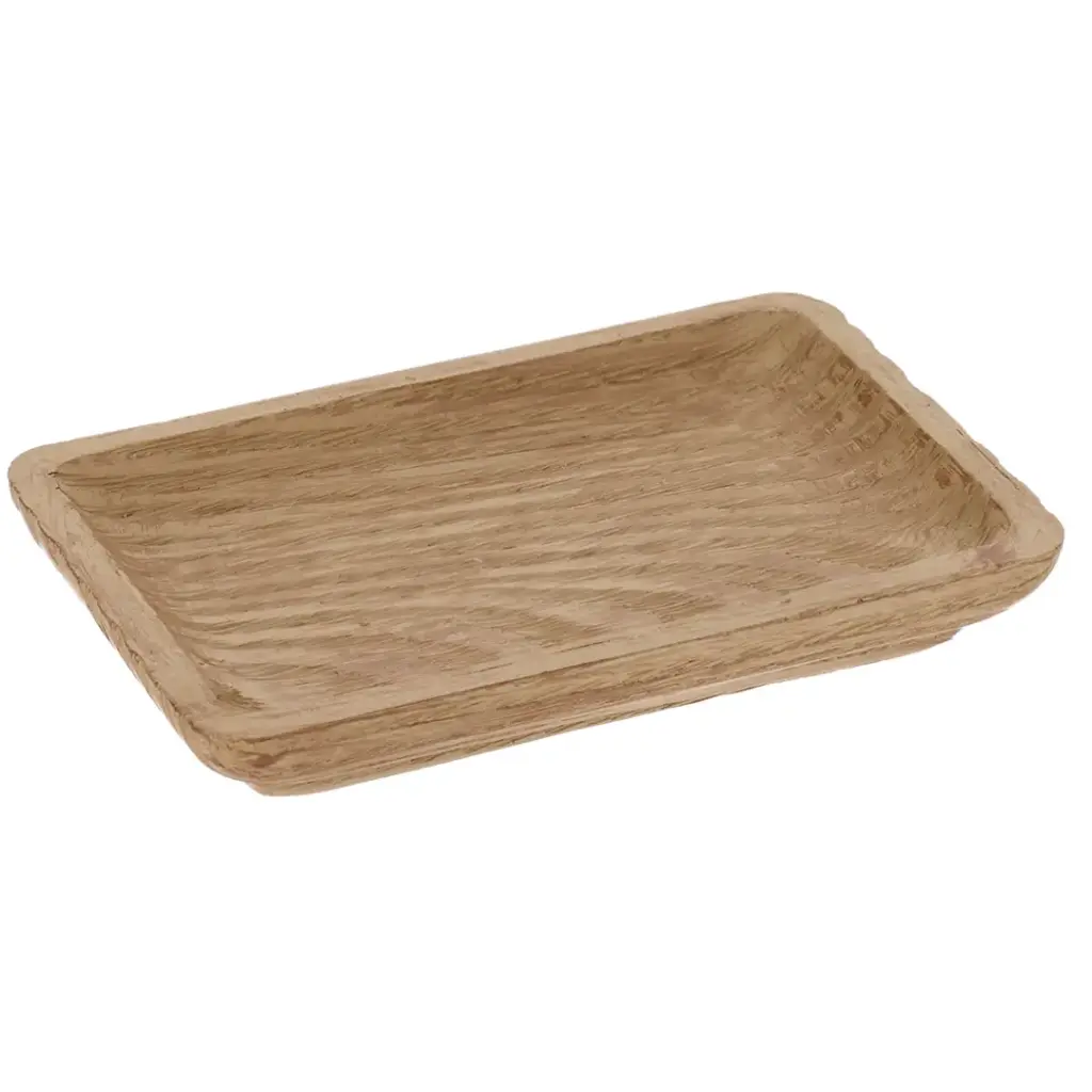 Wood Look Resin Soap Dish Natural