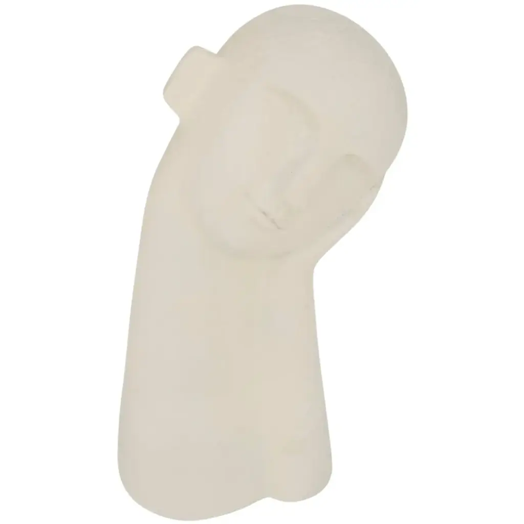 Resting Face Sculpture White 10in