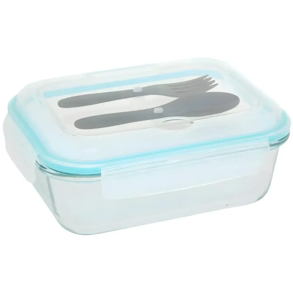 Clipeat Glass Lunch Box with Utensils