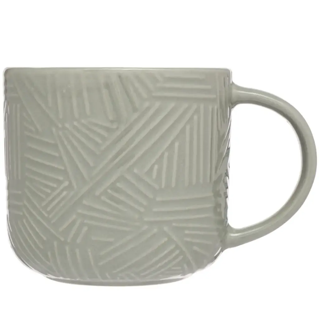 Embossed Abstract Mug Grey