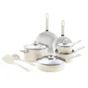 Greenpan Dover Ceramic Nonstick Cookware Set Cream 12pc