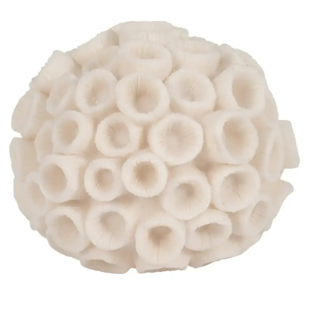 Round Coral Orb Ivory 6in