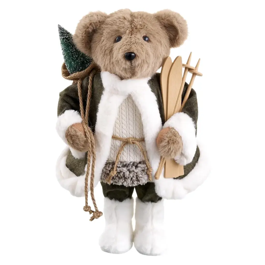 Holiday Bear with Skis 18in