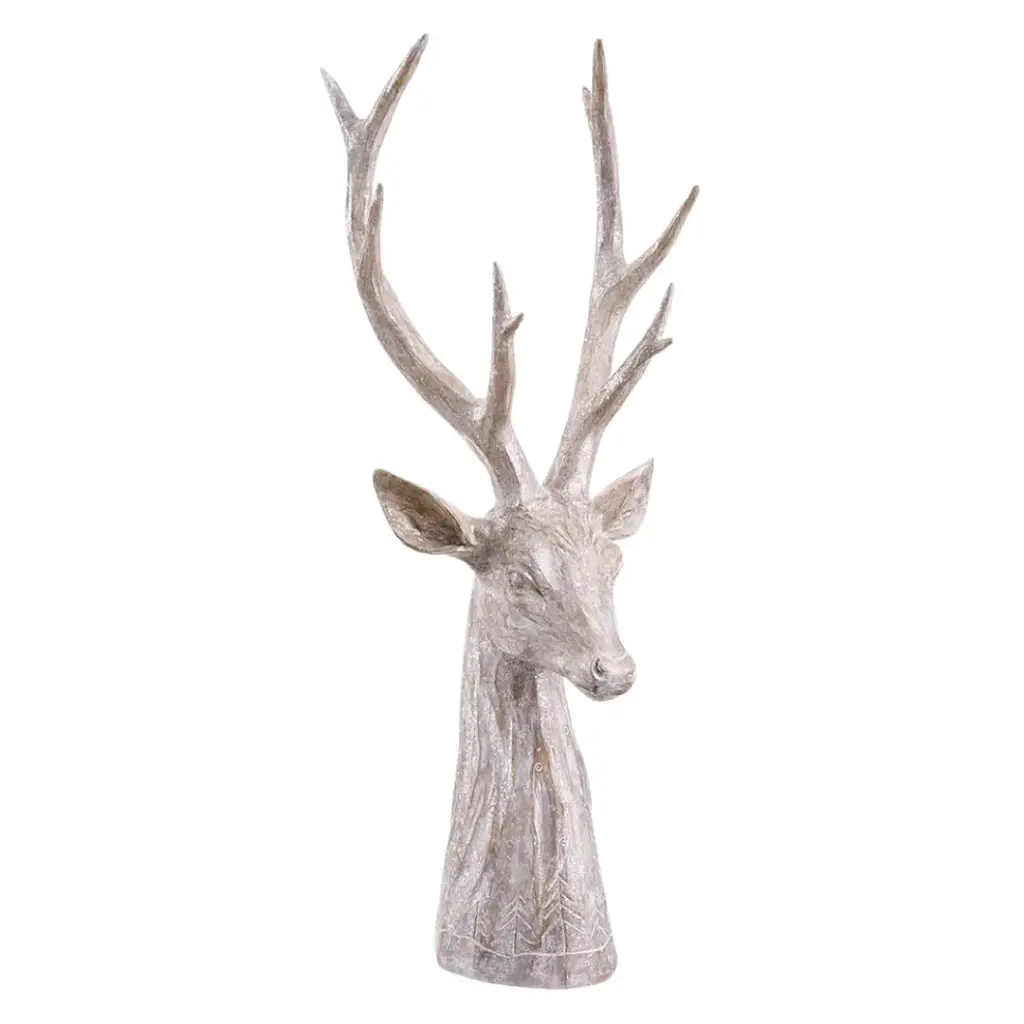 Reindeer Table Top Ornament White 18.5in
