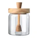 Allure Glass Honey Jar with Wood Dipper 450ml