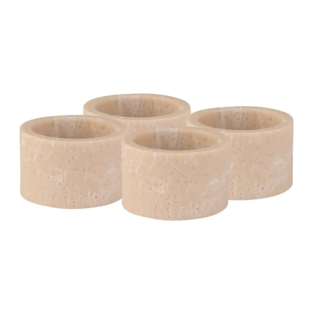 Travertine Napkin Ring Set 4pc