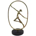 Dancer in Circle Sculpture Gold 18in