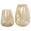 Concaved Glass Vase Gold 2pc