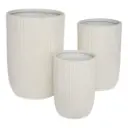 Stoneware Planters White 18in 3pc