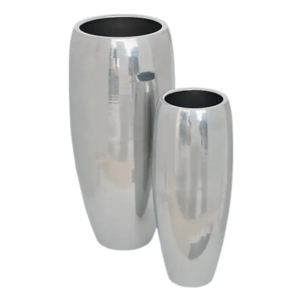 Palm Resort Planters Silver 2pc