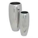 Palm Resort Planters Silver 2pc
