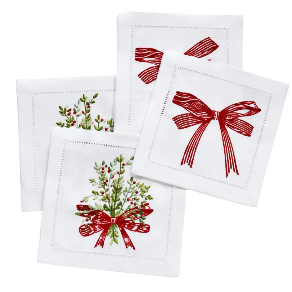 Winter Berries Cotton Coaster Set 4pc