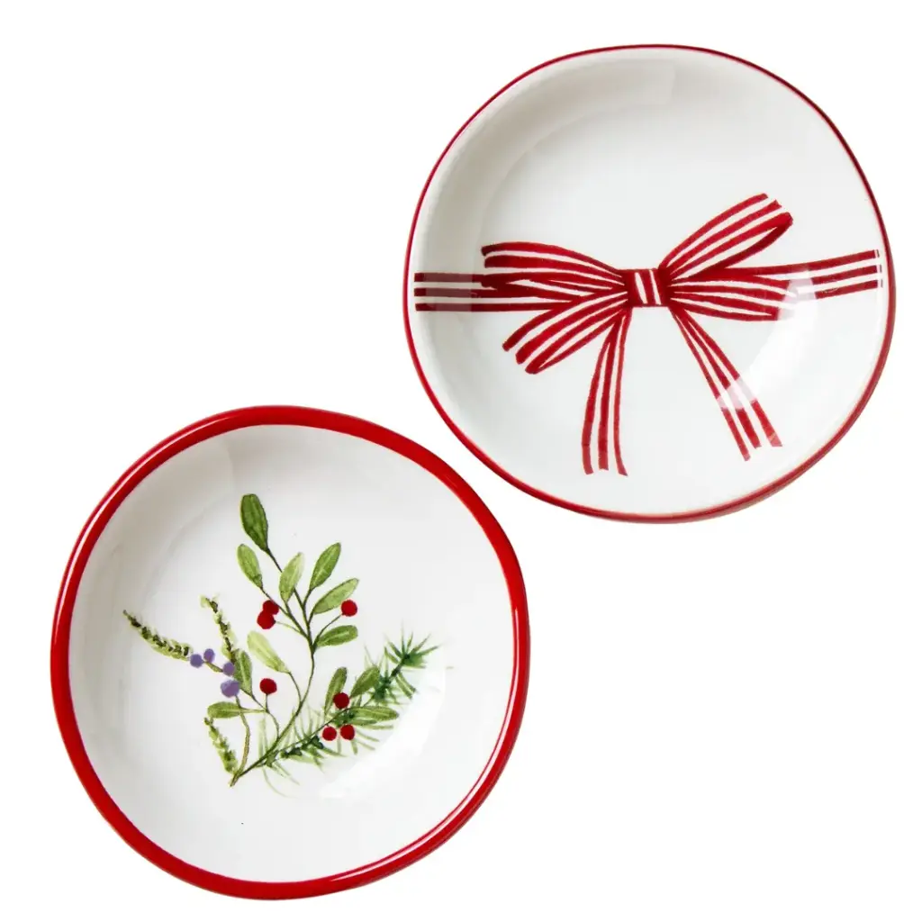 Winter Berries & Bow Dip Bowl Assorted 1pc
