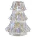 Glass Tree Shaped Taper Holder 4.25in