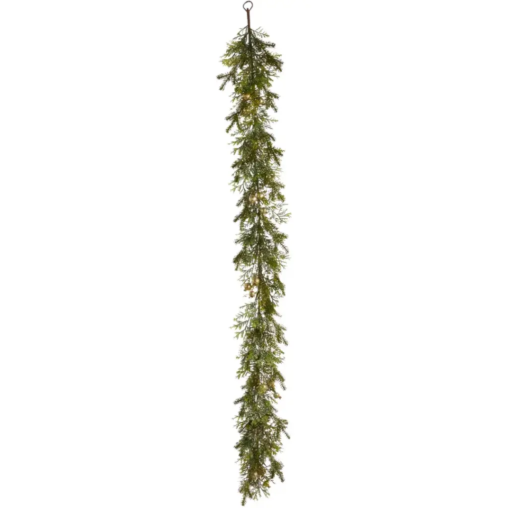 Glittered Garland with Pods Gold 6ft