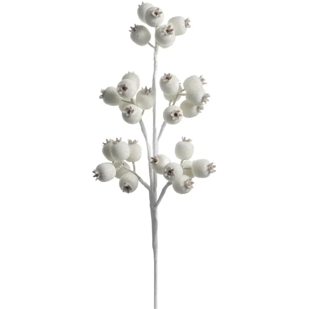 Iced Berry Pod Spray White 21in