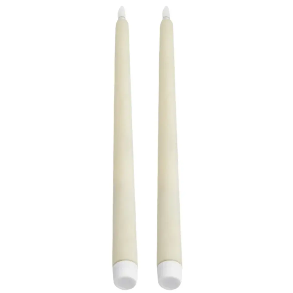 LED Taper Candle Set Ivory 10in 2pc