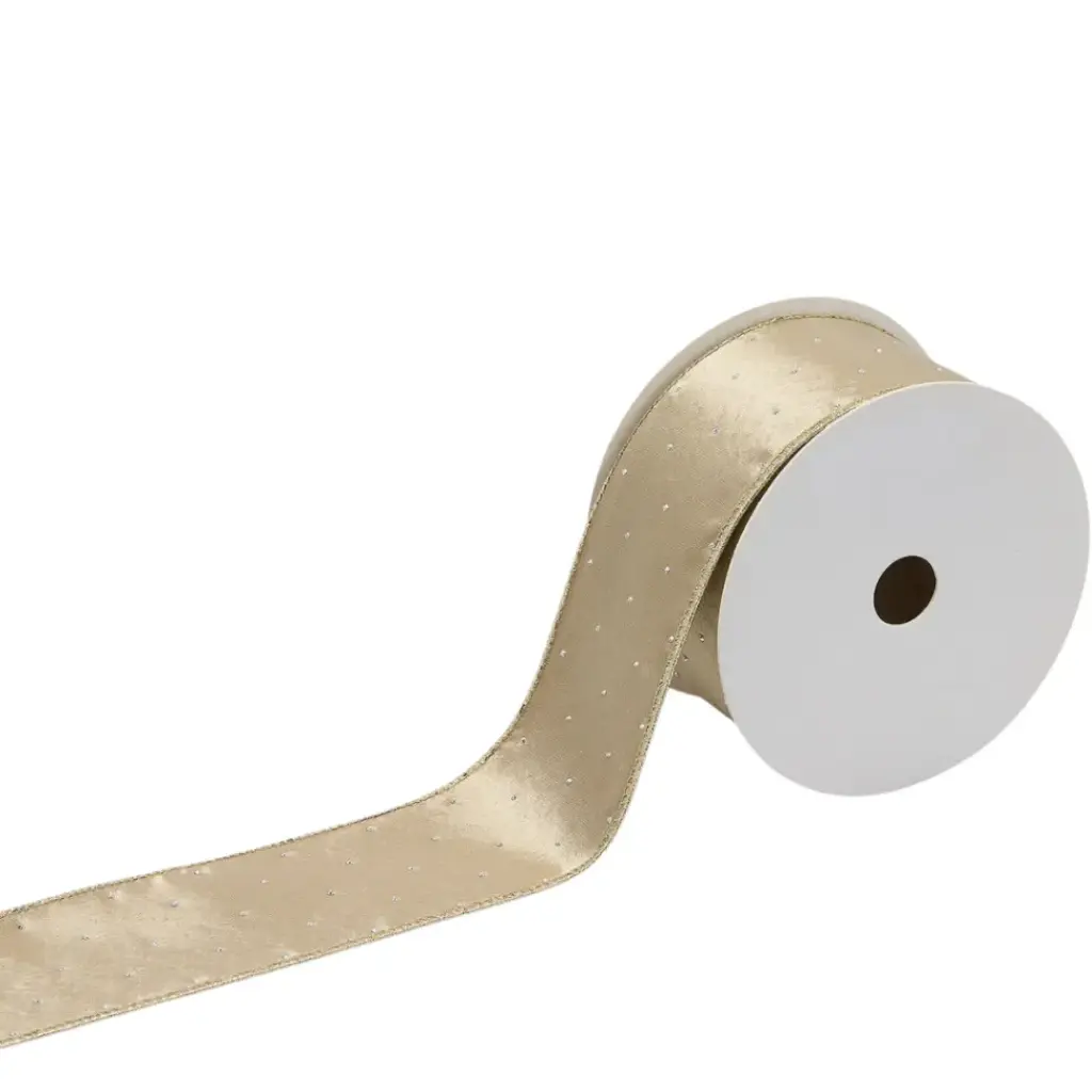 Glittered Ribbon Champagne 2.5inx10yd