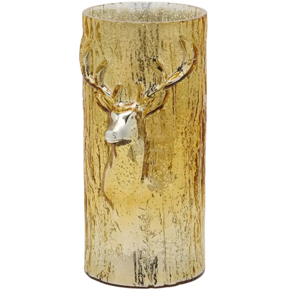 Deer Candle Holder Gold 13in