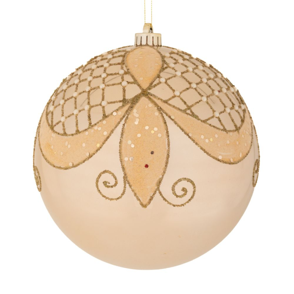 Pearl Ornament Champagne 8in