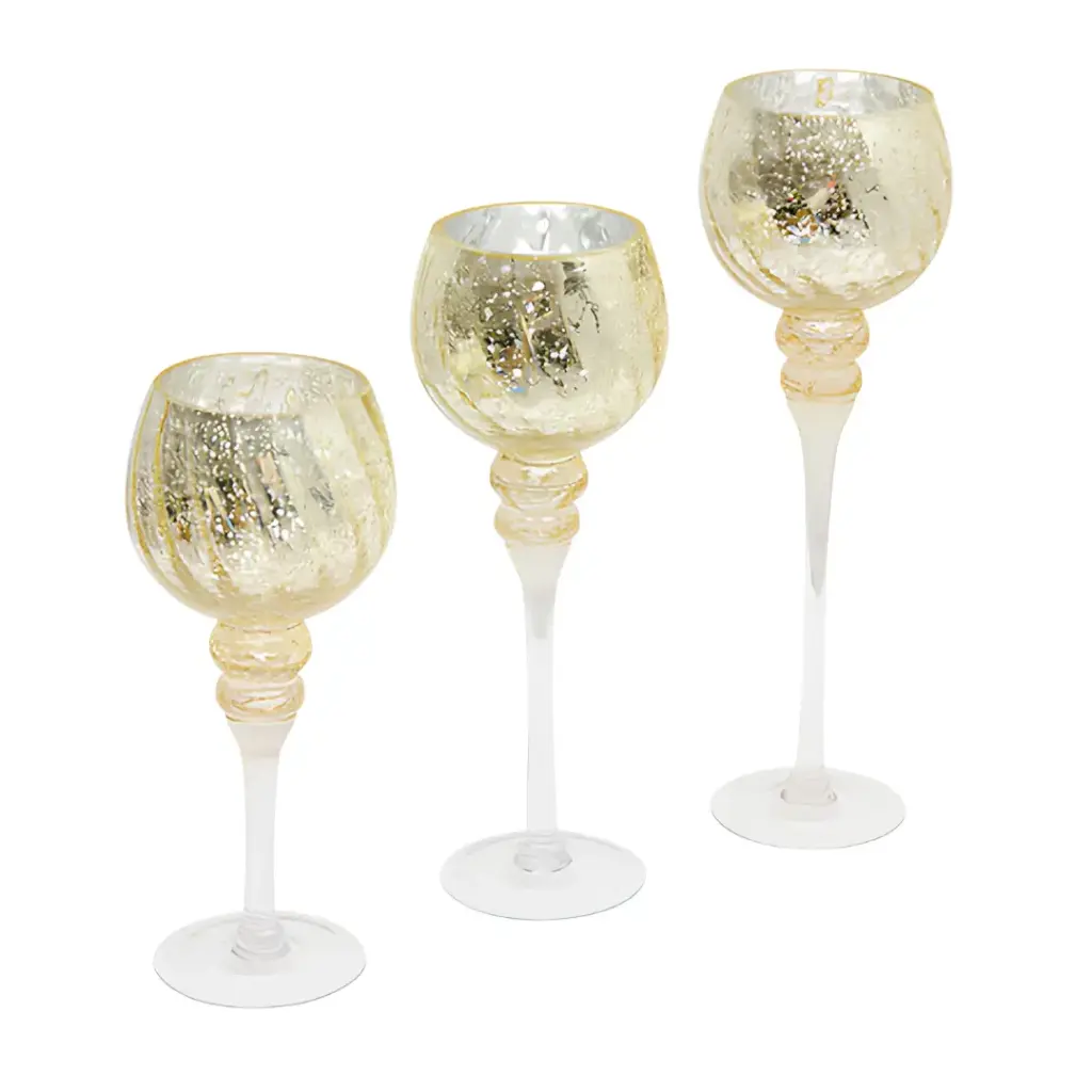 Candle Holder Set Gold 3pc