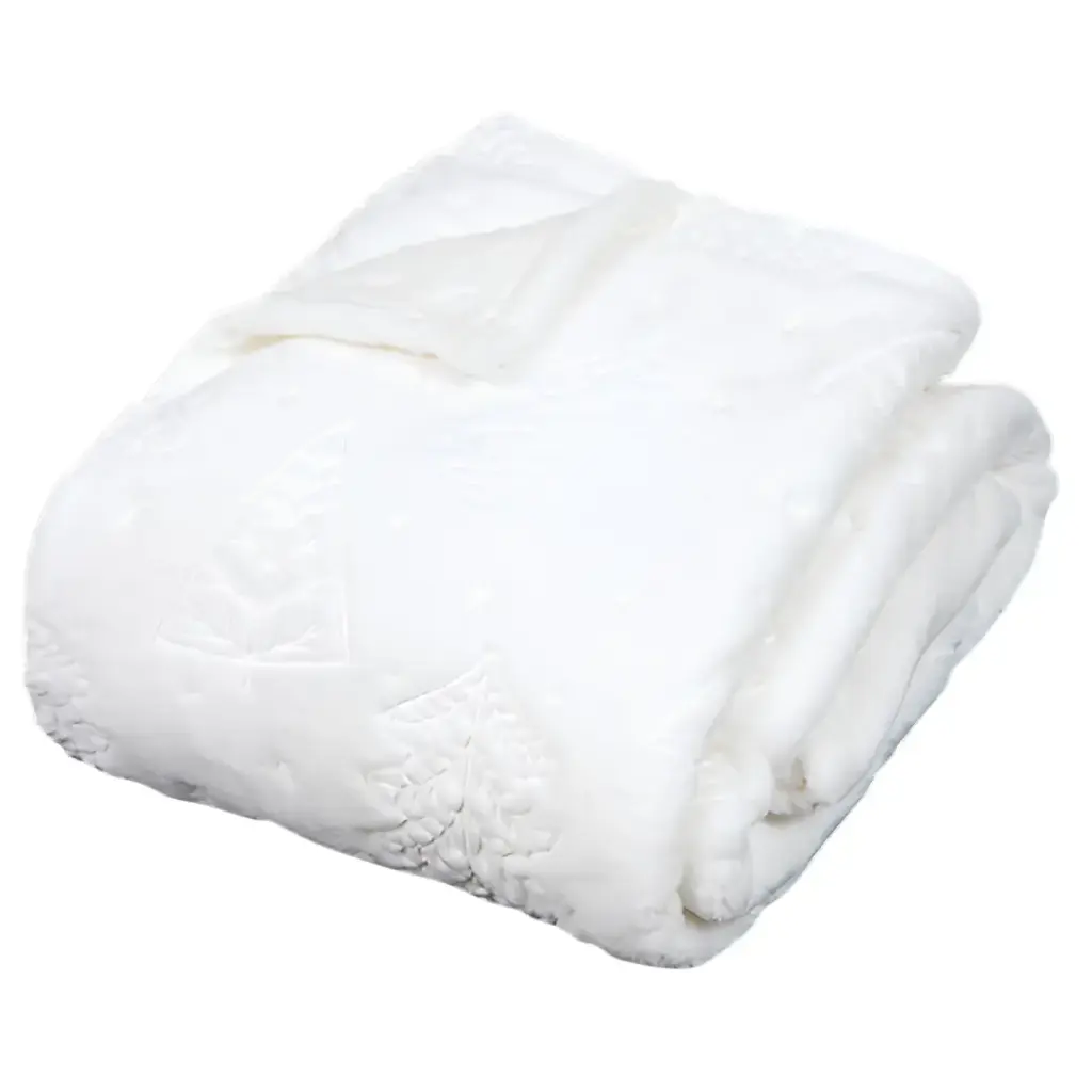 Embossed Throw with Trees White 51x71in