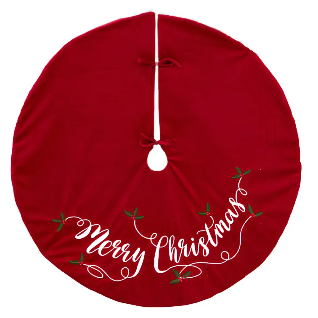 Embroidered Christmas Tree Skirt