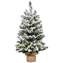 Flocked LED Tree with Jute Base 3ft