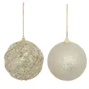 Glitter Bauble Gold Assorted 4in 1pc