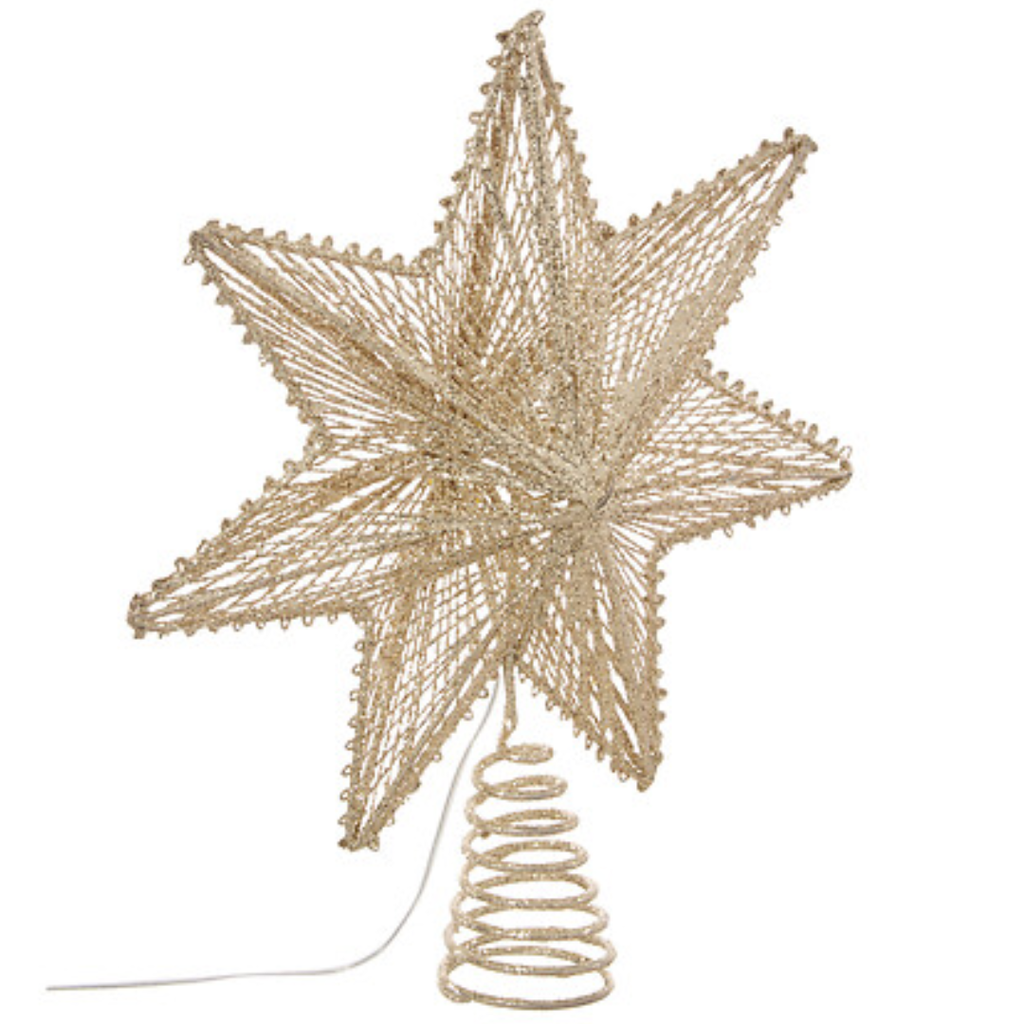 LED Tree Topper Gold 10in