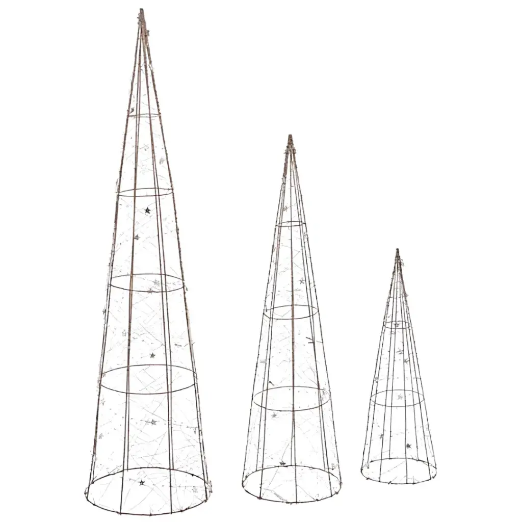 Light up Cone Tree Set Copper 32in 3pc