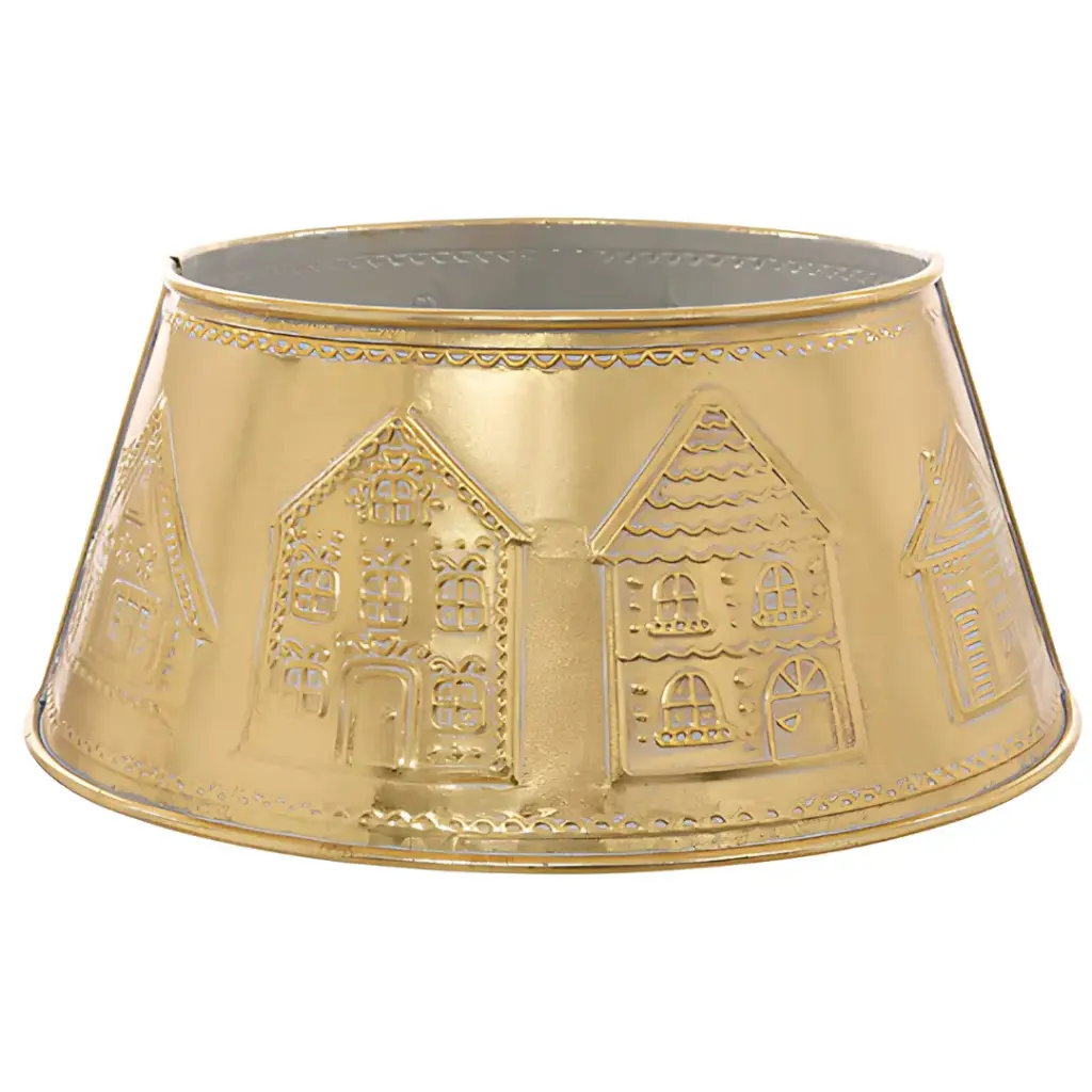 Metal Tree Skirt Gold 22in