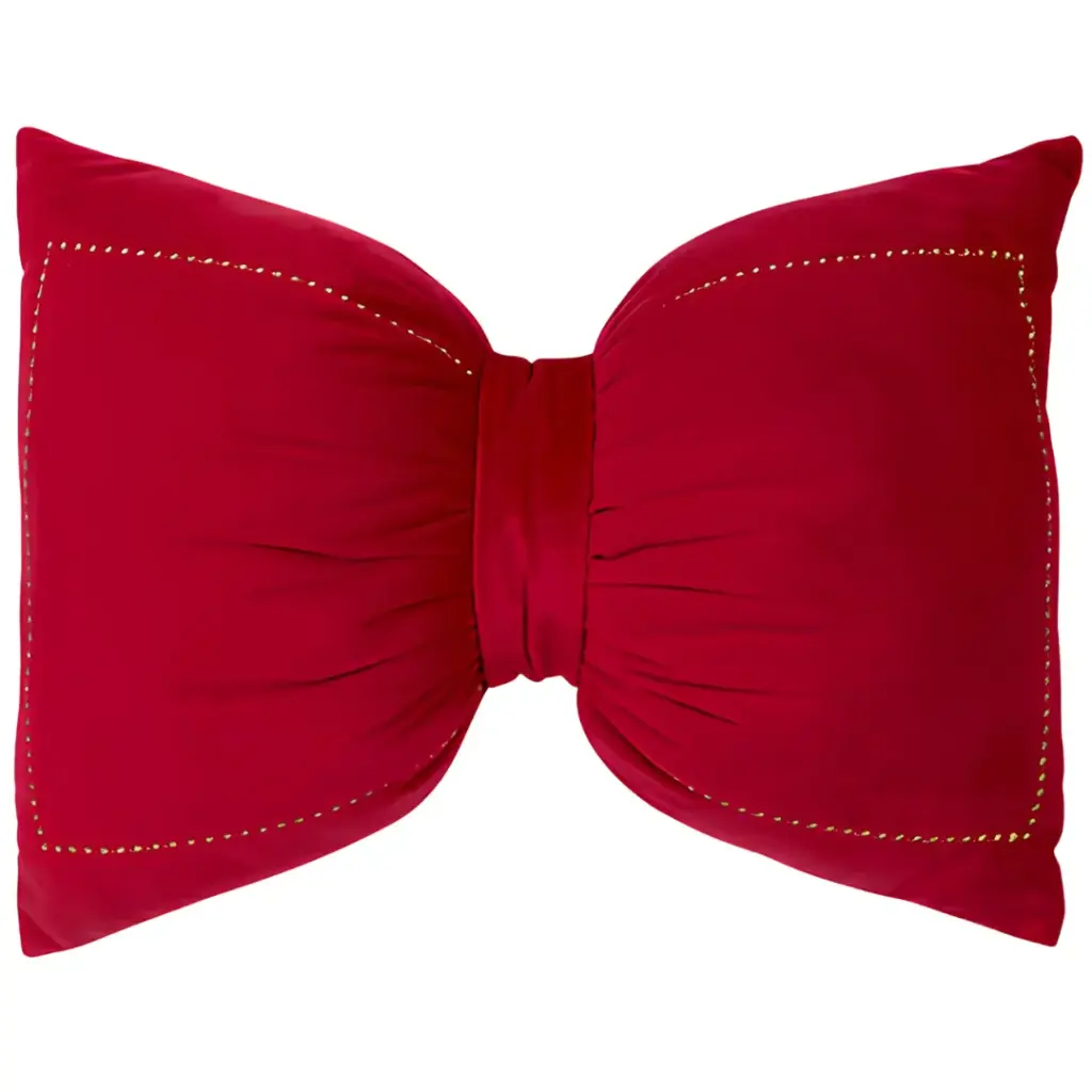 Pillow with Bow Red 20x14in