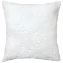 Pillow with Embroidered Trees White 17x17in 