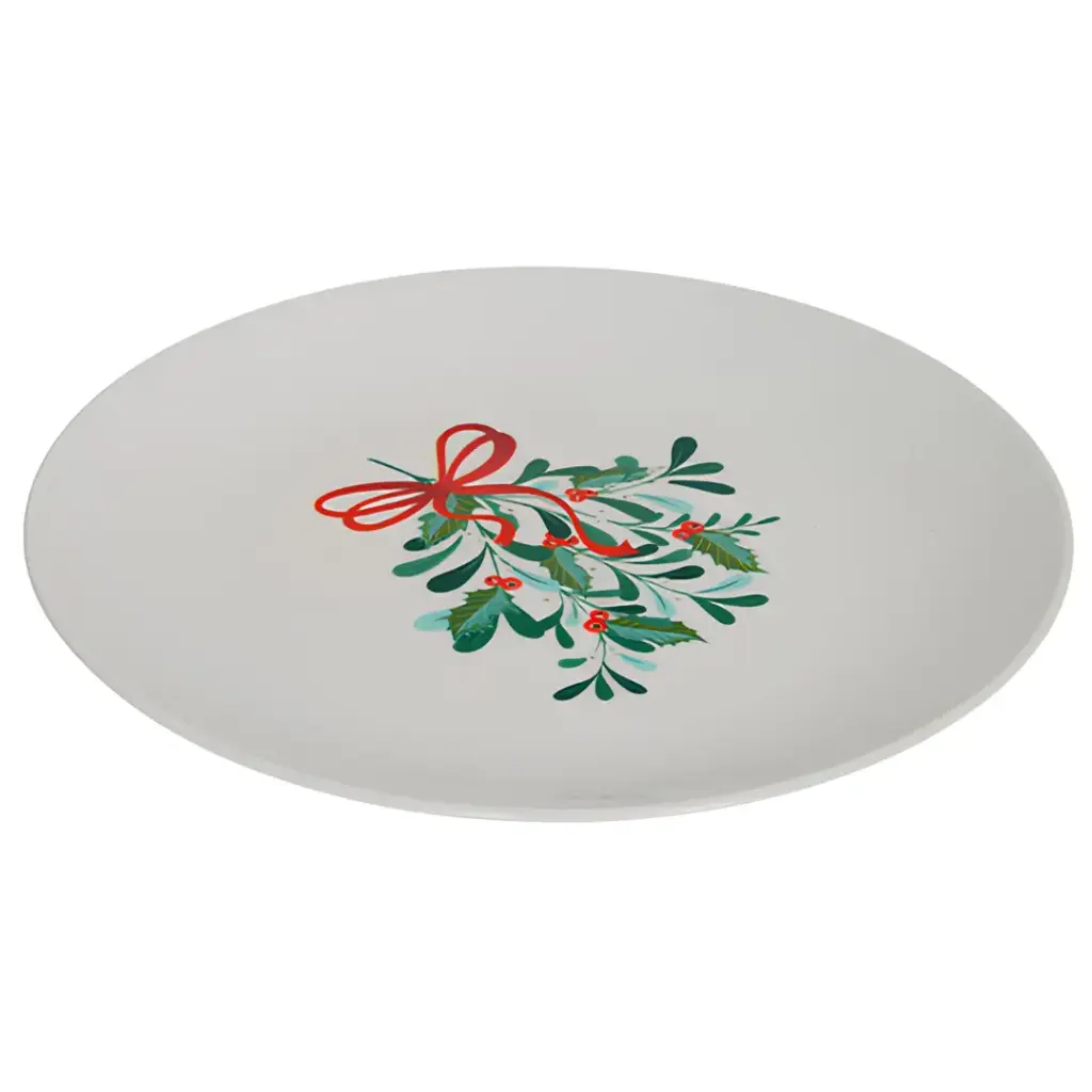 Poinsettia Porcelain Dessert Plate 8in