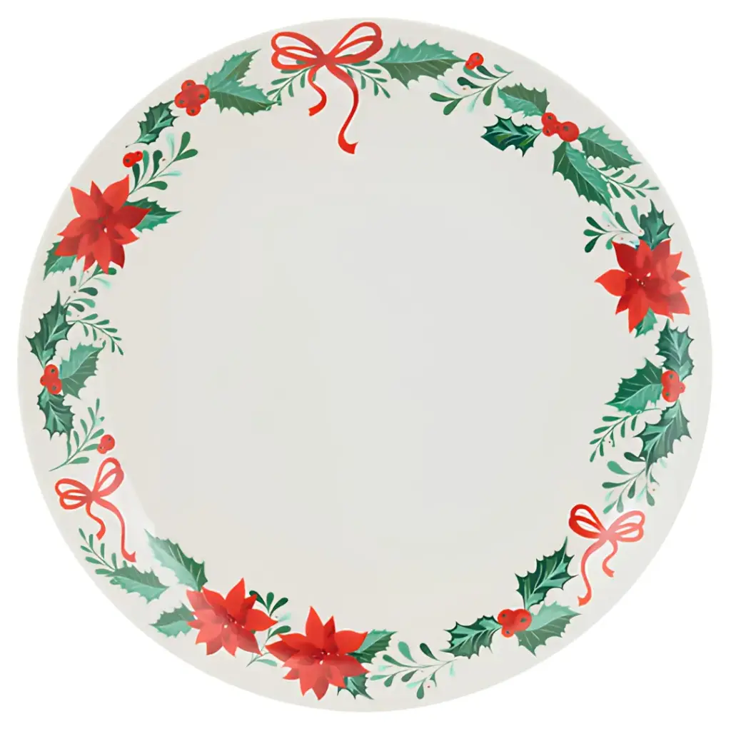 Poinsettia Porcelain Dinner Plate 11in