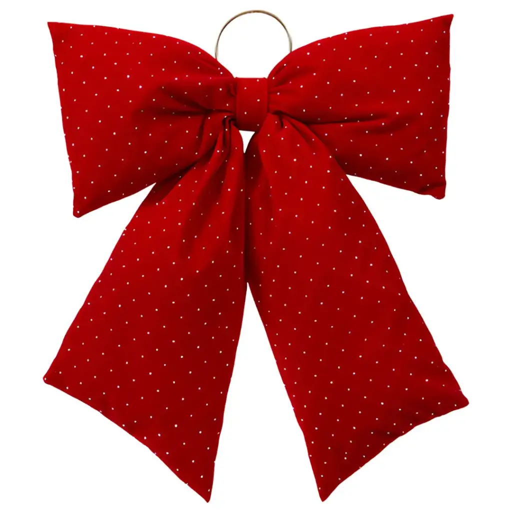 Quilted Bow Red 18x15in