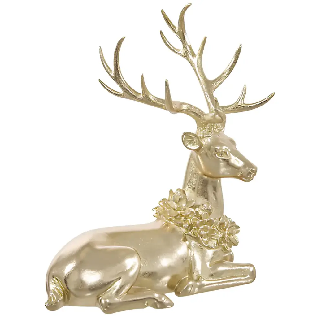 Resin Reindeer Gold 10in