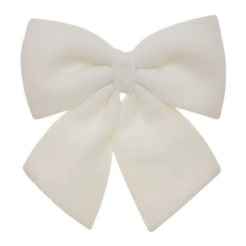 Wool Bow White 16x17in