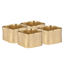Square Napkin Ring Set Gold 4pc