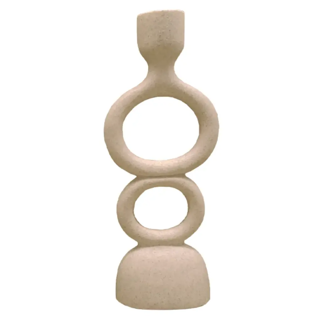Uma Candle Holder Beige 12in