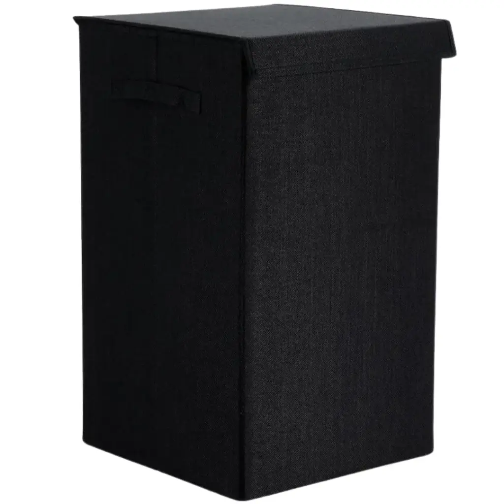 Folding Laundry Basket Black 73.5L