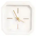 Marble Octagon Clock White Gold 6in